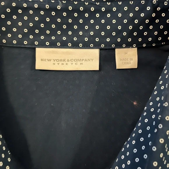 New York & Co Cobalt Blue Blouse with Small white dots. Size M - Picture 3 of 7